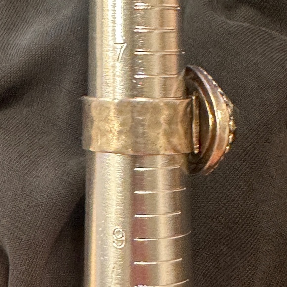 Silpada Fantasy ring, thick band sterling silver w/ diamond cut pyrite, size 8. - Picture 8 of 10